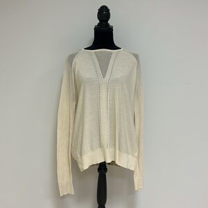 Carlisle Collection Cream Textured Pullover, XXL